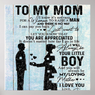 Son To Mum Gift, Personalise Letter To My Mum Gift Poster