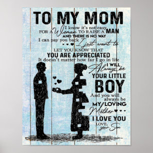 Son To Mum Gift, Personalise Letter To My Mum Gift Poster