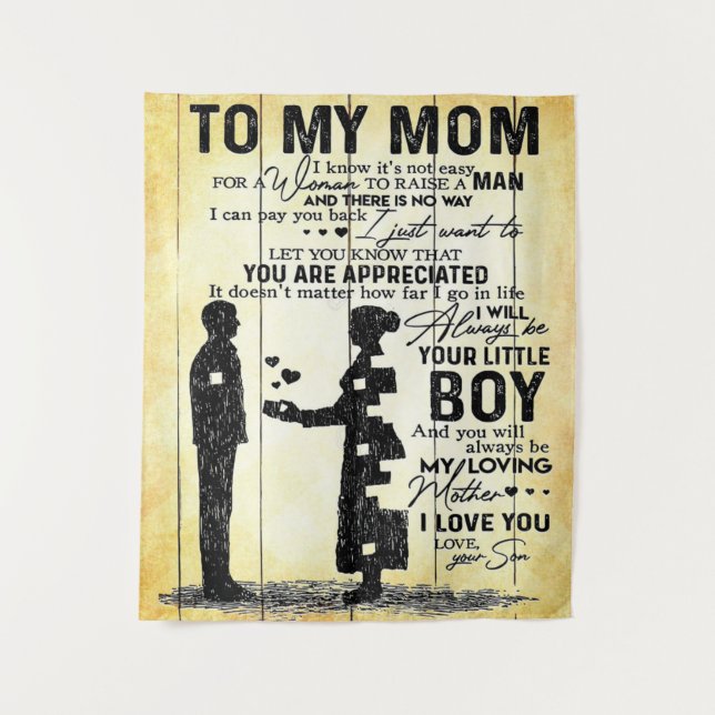 Son To My Mom Gift, Best Gift for Mom, Tapestry (Front)