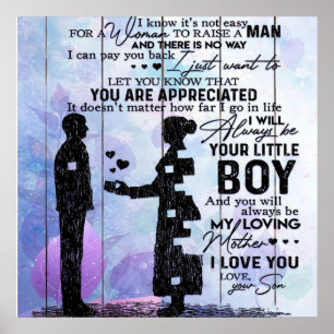 Son To My Mom Letter, Home Decoration, Poster