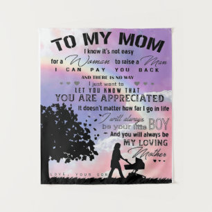 Son To My Mom Letter New Home Present Tapestry