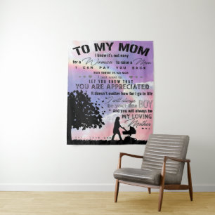 Son To My Mom Letter New Home Present Tapestry