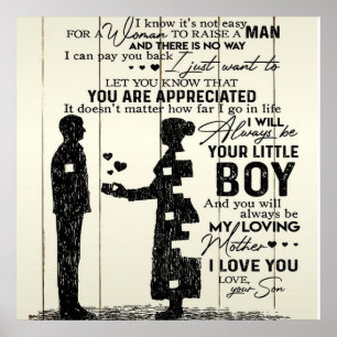 Son To my mom letter, Special gift to mom Poster