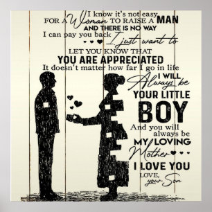 Son To my mom letter, Special gift to mom Poster