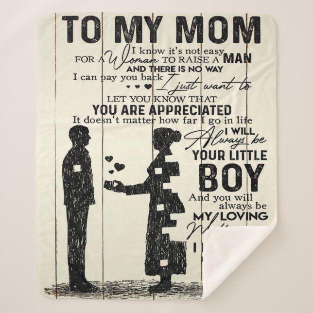 Son To my mom letter, Special gift to mom Sherpa Blanket (Front)