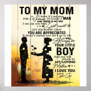 Son To My Mom Present Cute Gift for Mommy Poster