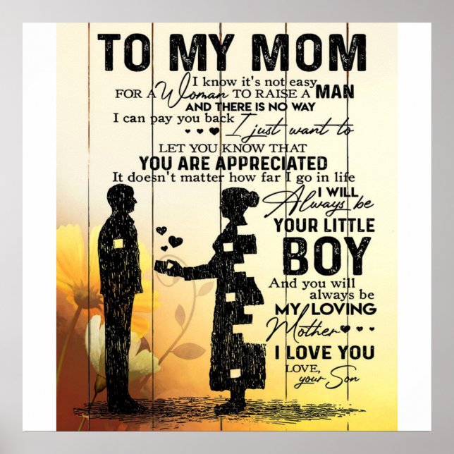 Son To My Mom Present | Cute Gift for Mommy Poster (Front)