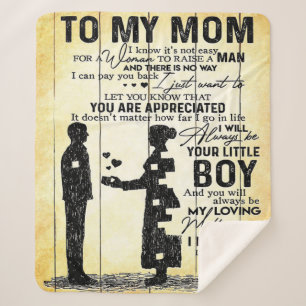 Son To My Mum Gift, Best Gift for Mum, Sherpa Blanket