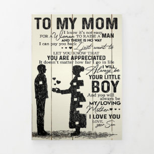 Son To My Mum Home Decor Gift For Mummy Tri-Fold Announcement