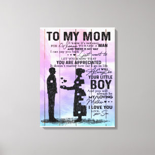 Son To My Mum Letter, Mother Birthday Gift Canvas Print
