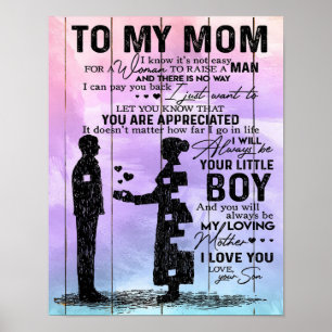 Son To My Mum Letter, Mother Birthday Gift Poster
