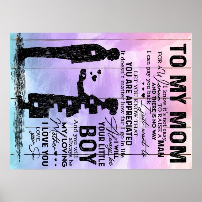 Son To My Mum Letter, Mother Birthday Gift Poster (Front)