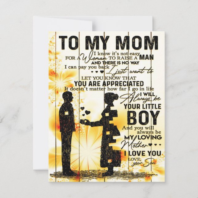Son To My Mum Letter | New Home Decor Gift Invitation (Front)