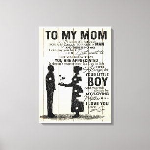 Son To my mum letter, Special gift to mum Canvas Print