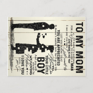 Son To my mum letter, Special gift to mum Postcard