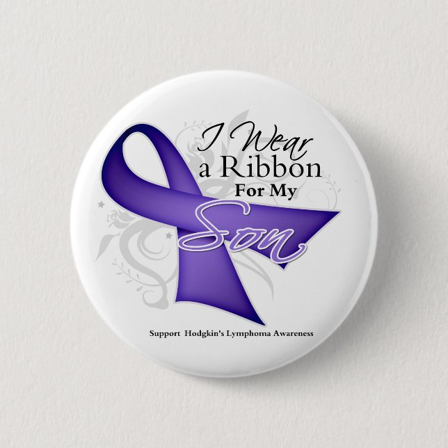 Son Violet Ribbon-  Hodgkins Lymphoma 6 Cm Round Badge (Front)