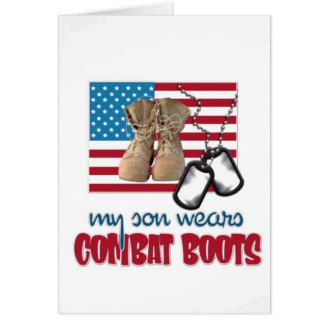 Son wears combat boots (Front)
