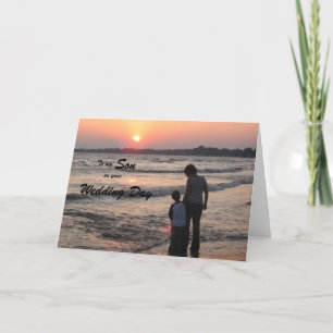 Son Wedding Day Card Sunset On Beach