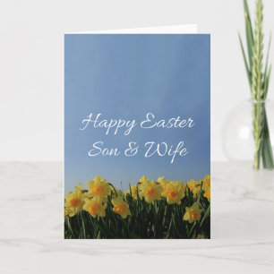 Son & Wife Happy Easter Holiday Card