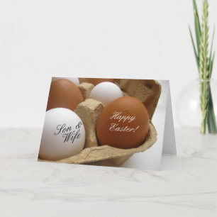 Son & Wife Happy Easter Holiday Card