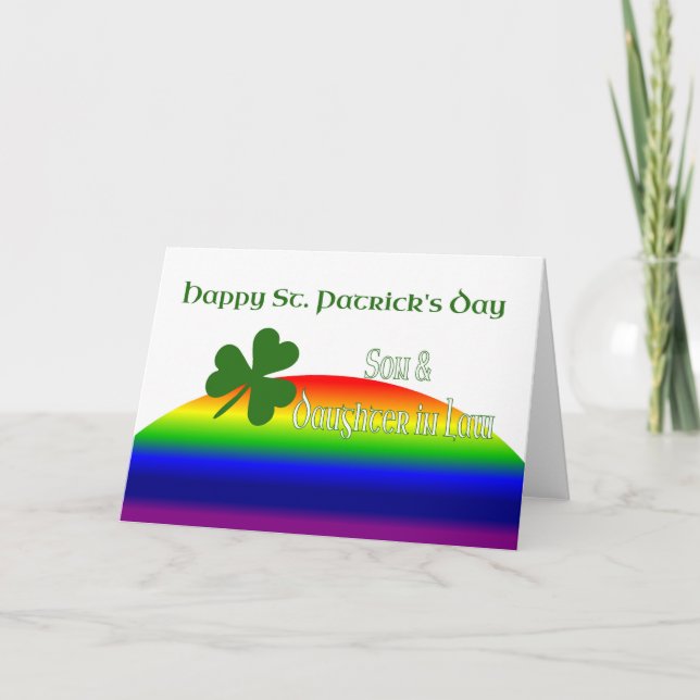 Son & Wife   Happy St. Patrick's Day Card (Front)