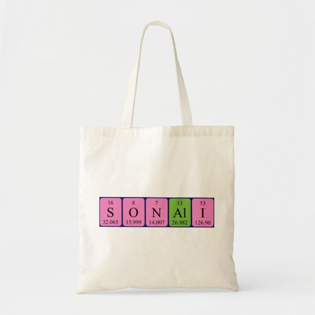 Sonali periodic table name tote bag (Front)