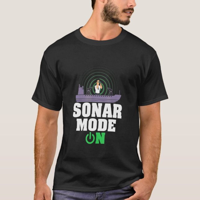 Sonar Mode On Marine Biology Scientist T-Shirt (Front)