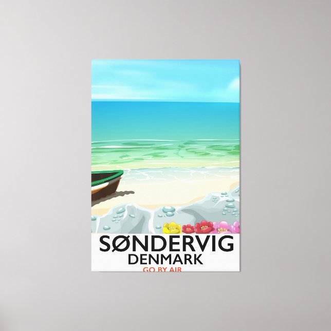 Søndervig Denmark beach travel poster Canvas Print (Front)