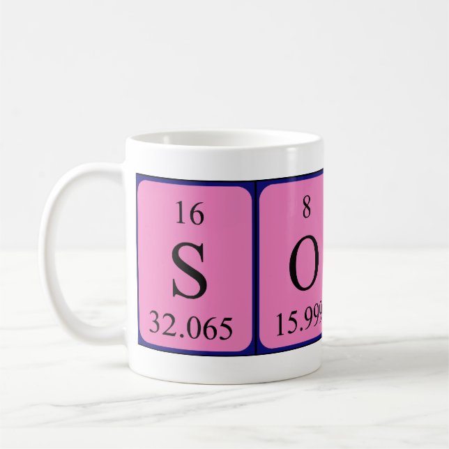 Sondra periodic table name mug (Left)