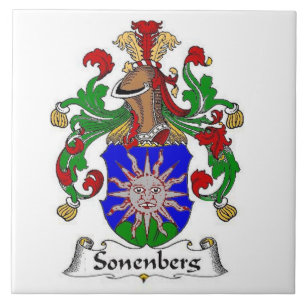 SONENBERG FAMILY CREST ON TILE COAT OF ARMS
