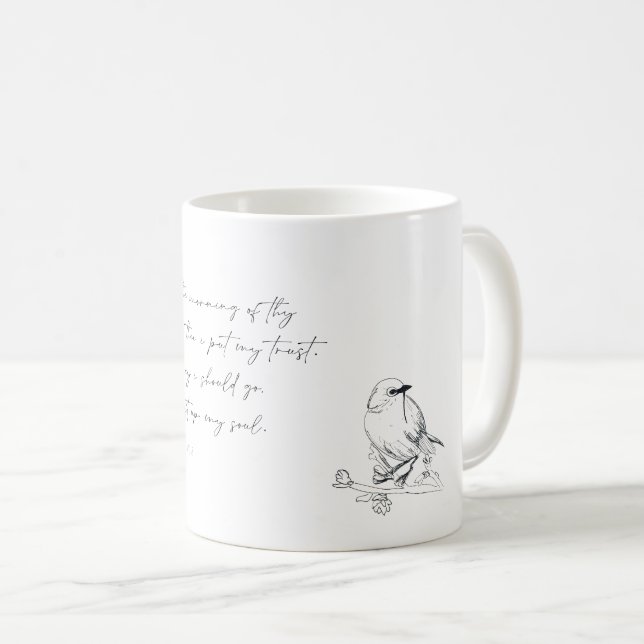 Song bird, Bible verse, Psalm 143:8, Coffee Mug (Front Right)