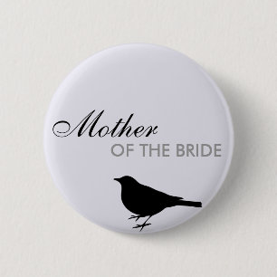 Song bird lilac purple wedding name tag badge pin