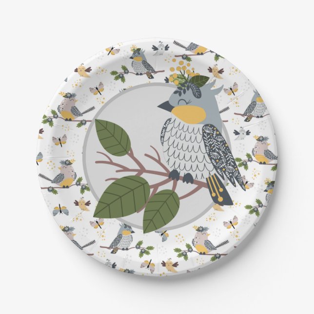 Song Bird Paper Plate (Front)