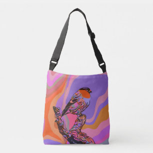 SONG BIRD RETRO COLOR ALL OVER PRINT TOTE