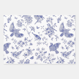 Song Bird Toile Wrapping Paper Sheet