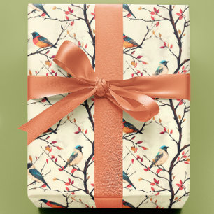 Song Birds on Branches Wrapping Paper