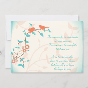 Song Birds Wedding Anniversary Vow Renewal Invitation