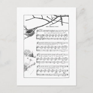 Song for Abandoned Nest in Fall Postcard