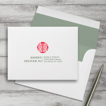 Song Hy Chinese/Vietnamese Wedding RSVP Envelopes
