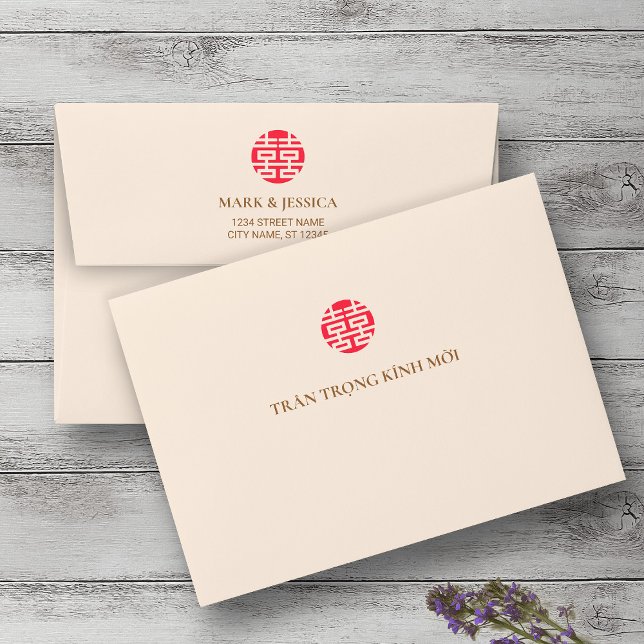 Song Hy Vietnamese Wedding Invitation Envelope (Creator Uploaded)