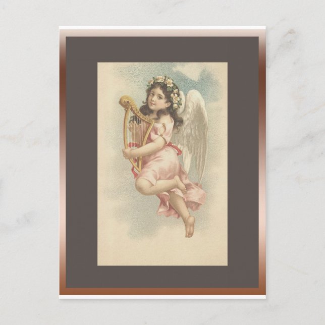 Song -Little Girl with Harp Postcard (Front)