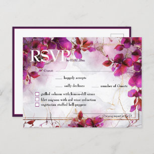 Song & menu Fuchsia Enchantment: Watercolor Postcard