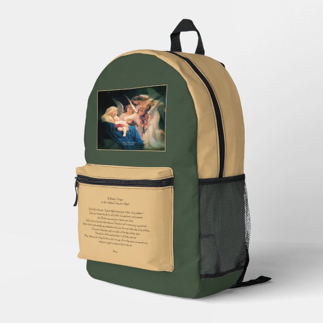 Song of Angels with Mother's Prayer Printed Backpack (Back Corner Right)