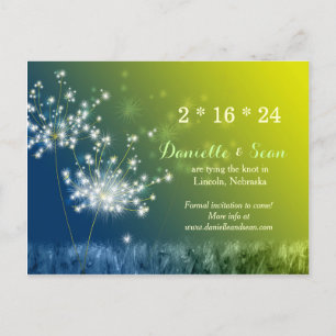 Song of Dandelions Wedding Save the Date Announcement Postcard