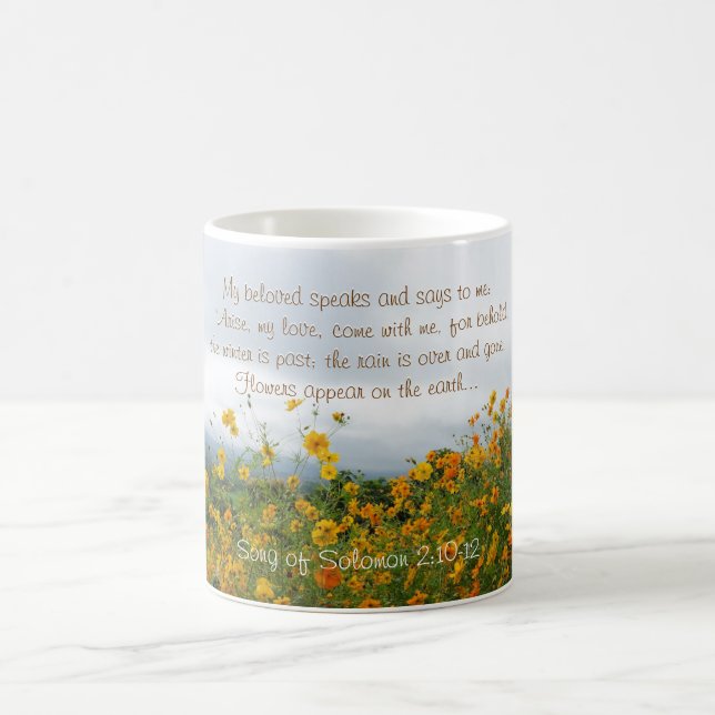 Song of Solomon 2:10-12, Bible Verse, Flowers Coffee Mug (Center)