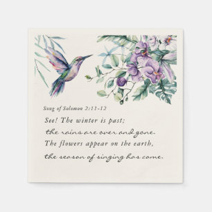 Song of Solomon 2:11-12 Hummingbird Flowers Bibrs  Napkin