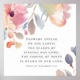 Song of Solomon 2:12 Flowers Appear Bible Wedding Poster