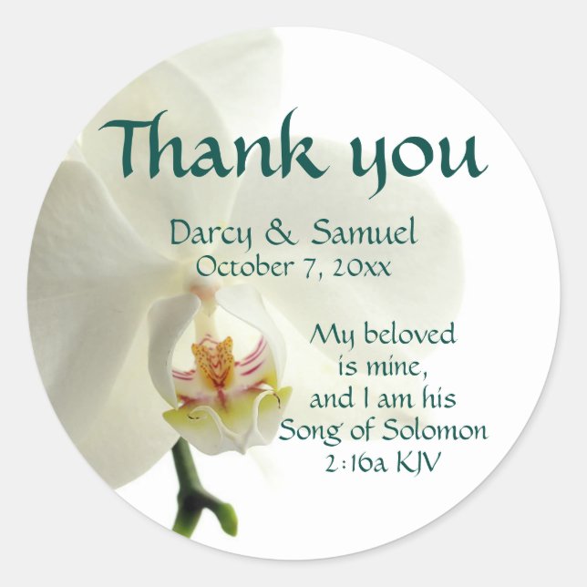 Song of Solomon 2:16a My beloved is mine Thank you Classic Round Sticker (Front)