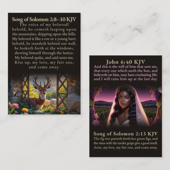 Song of Solomon 2:8-10, 13, and John 6:40 KJV Card (Front/Back)