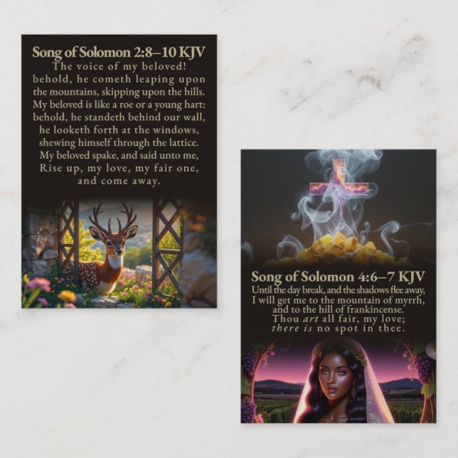 Song of Solomon 2:8-10 and 4:6-7 KJV Card Box (Front/Back)